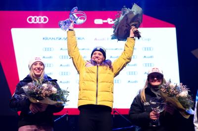 Prize Giving Ceremony of Audi FIS Ski World Cup Giant Slalom in Kranjska Gora