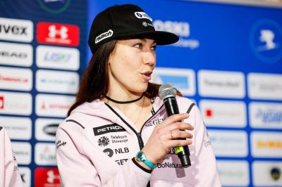 Slovenia Women's Ski team during press conference before AUDI FIS World Cup races in Kranjska gora